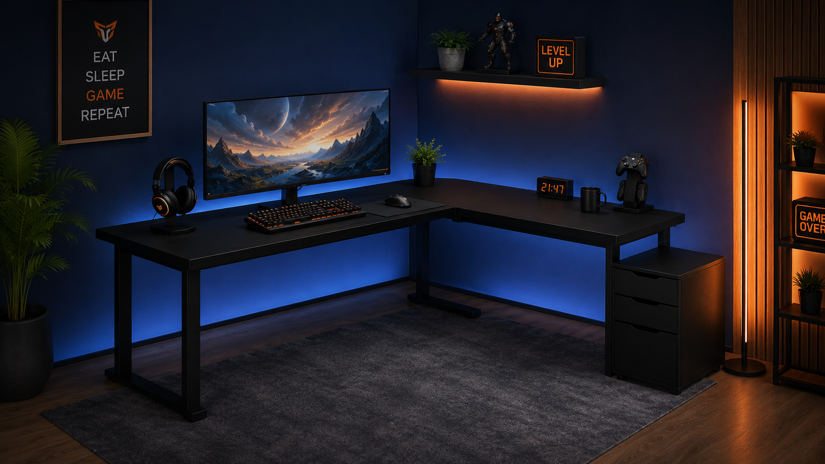 Mesa gaming esquinera para aprovechar mejor el espacio