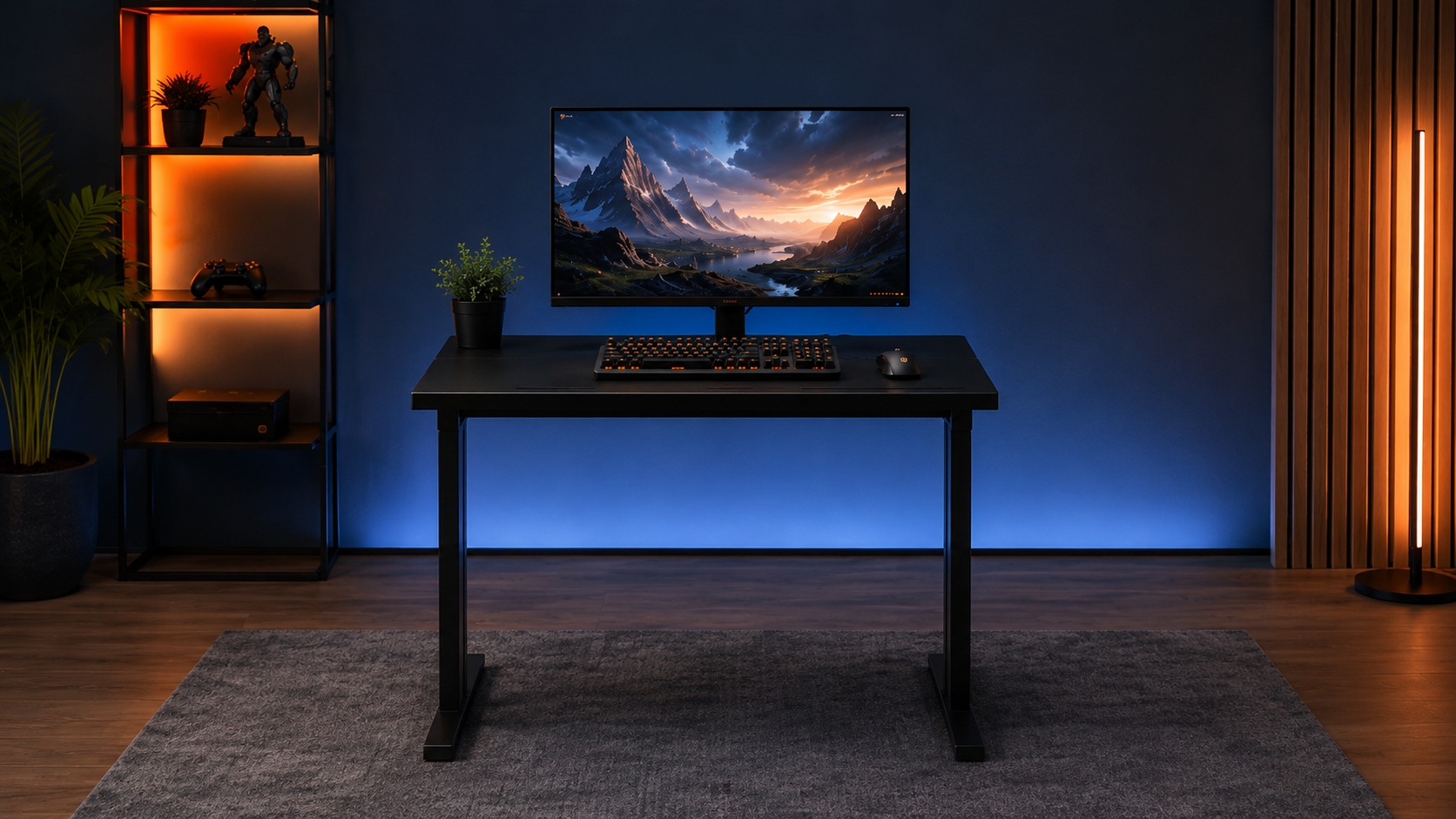 Mesa compacta para habitación gamer pequeña