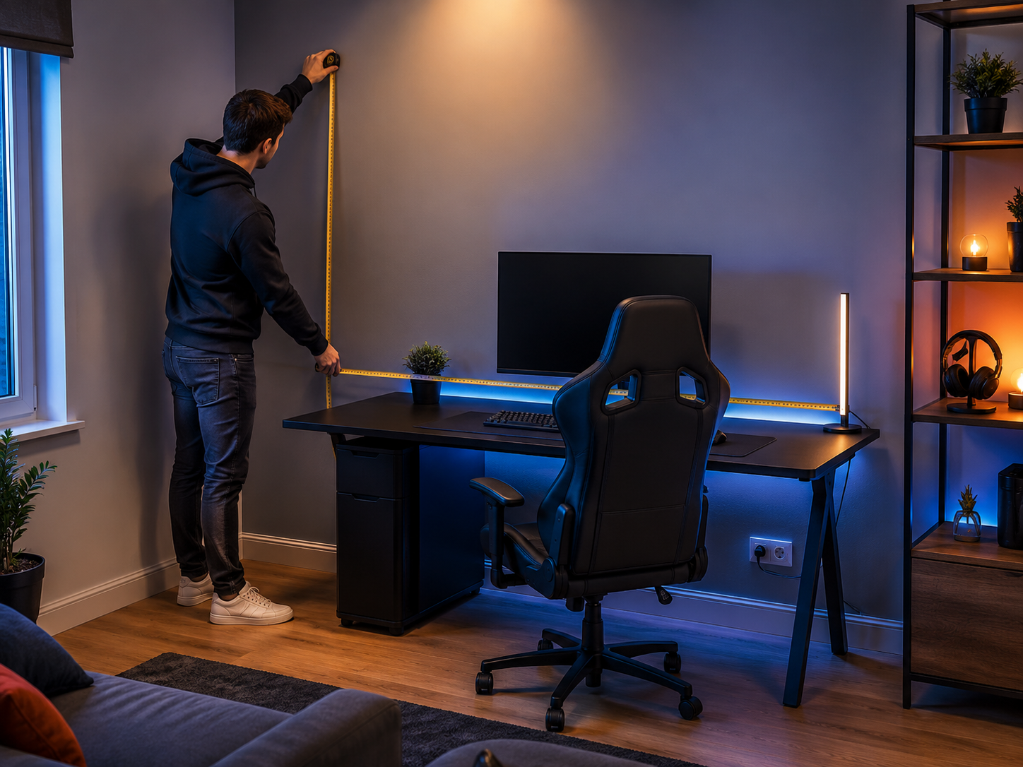 Medir el espacio para montar un setup gaming