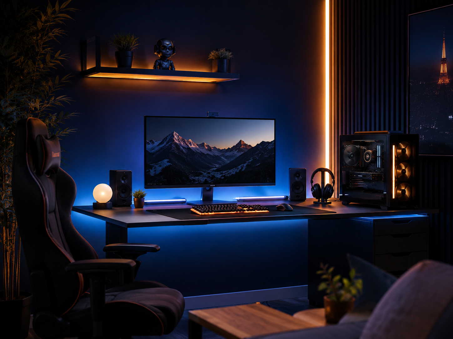 Añadir iluminación y accesorios al setup gaming